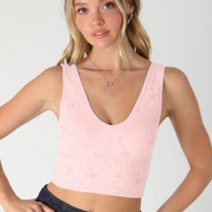 Lace V Neck Tank Top