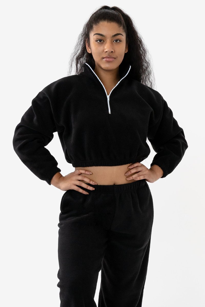 Cropped Polar Fleece Half-Zip
